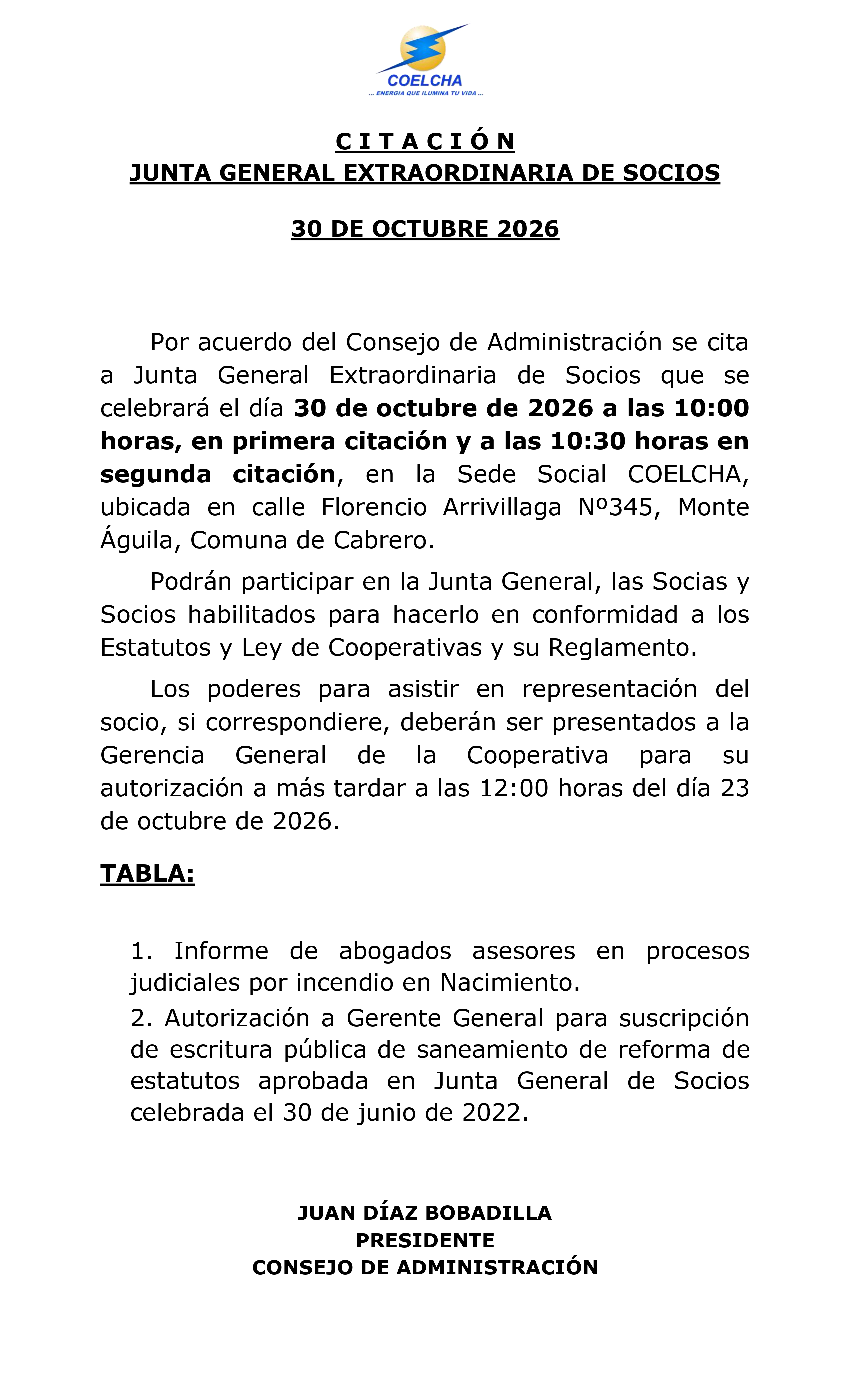 Anuncio Coelcha